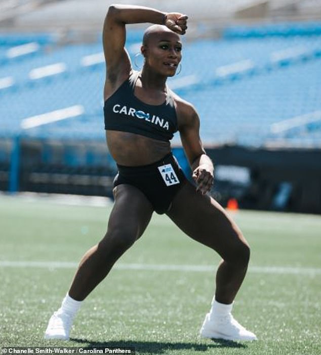 Justine Lindsay, the NFL's first transgender cheerleader, denounced the ban on trans athletes in biological women's sports, saying she will 'fight this until I can't fight anymore'