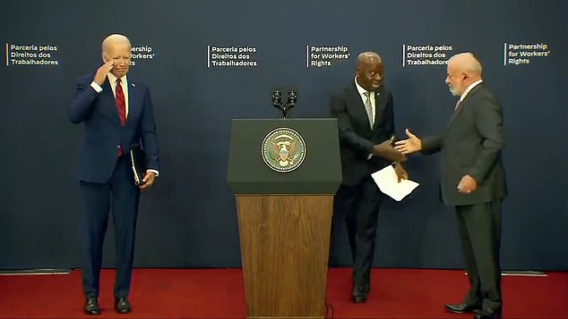 This week he left Brazilian President Lula da Silva (far right) visibly frustrated as he left the United Nations podium without shaking hands