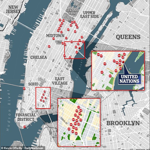 There will be dozens of street closures throughout Manhattan due to the UN General Assembly