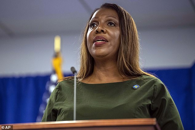 Attorney General Letitia James said: 'The right to peacefully assemble and protest is sacred and fundamental to our democracy'