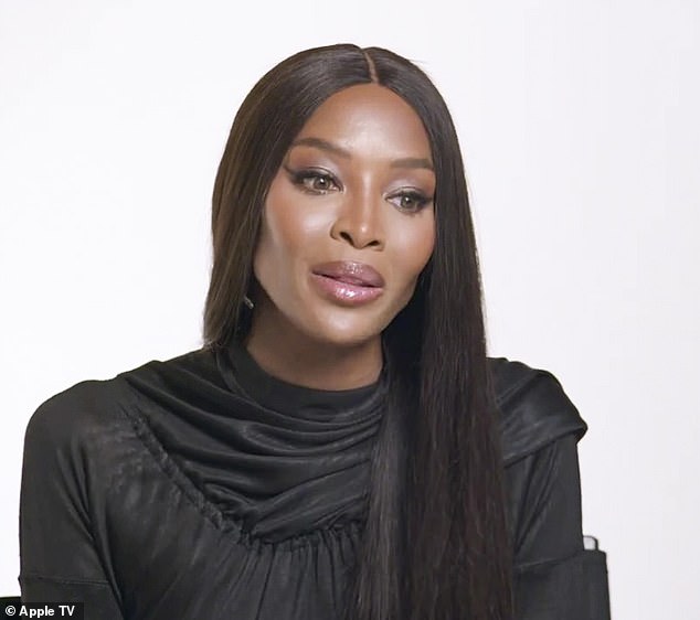 On screen: It comes after Naomi had a 'pre-menopausal hot flash' in a candid moment featured in the upcoming documentary, The Super Models