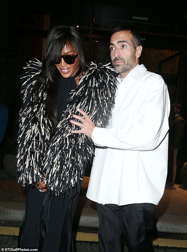 Busy week: Naomi Campbell, 53, made a quiet exit from the Perfect x Valentino party with Mohammed Al Turki, 37, during London Fashion Week on Monday night