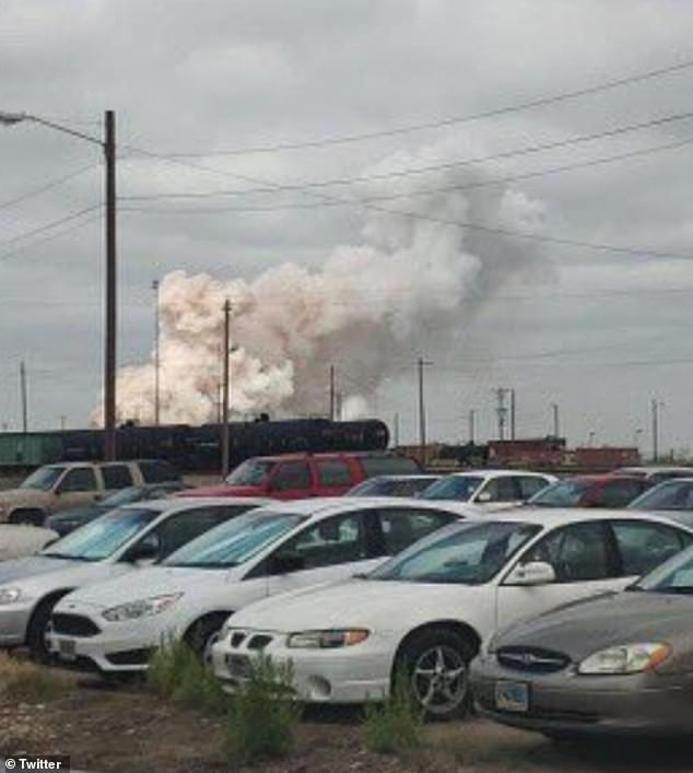 Photos showing smoke billowing into the air in the city have been shared on social media