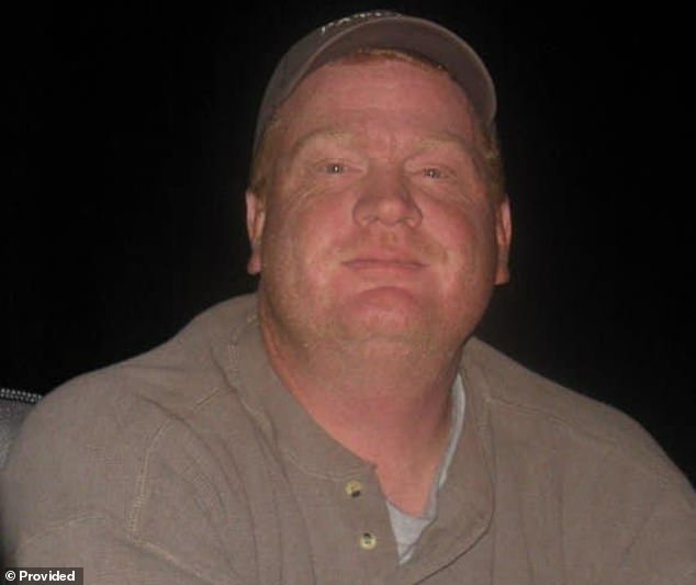 Father of two Dale Mooney (pictured), 53, of Newmarket, New Hampshire, died just before 11pm on Sunday following an incident in the 300-tier segment of the arena