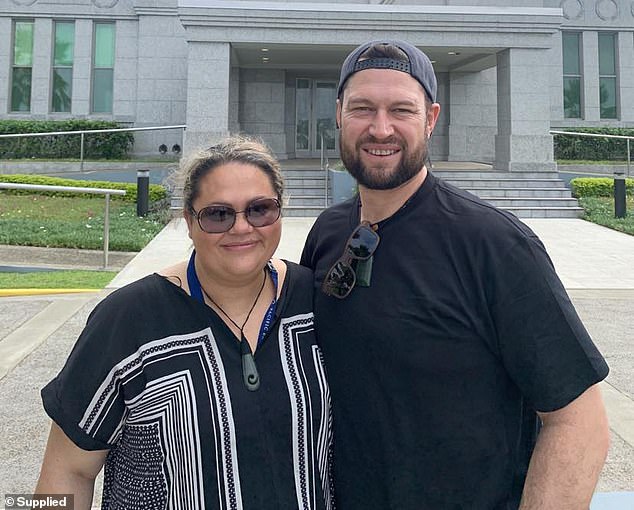 Karain Eketone (pictured with wife Susan) spent more than a month in hospital after a boat ran over him