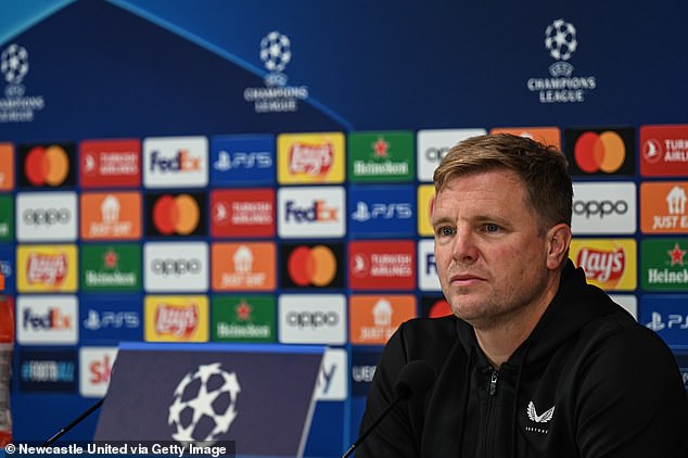 Newcastle boss Eddie Howe arrived two hours late to the pre-match press conference on Monday