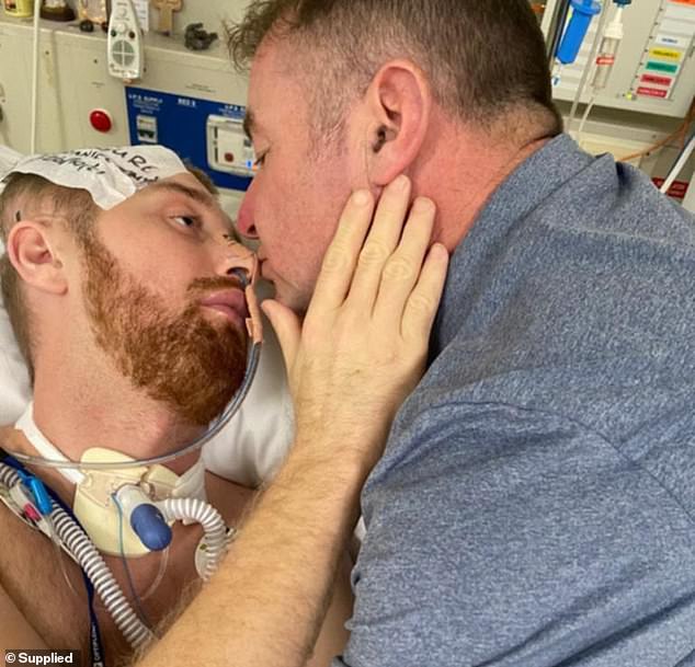 Slamming attack survivor Danny Hodgson (pictured left), 28, has been dealt another blow as his father Peter (pictured right) faces deportation when his visa expires next month