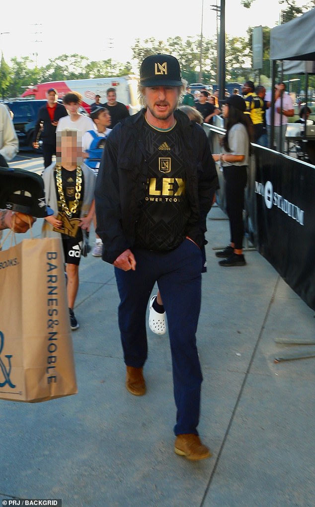 Game on!  Owen Wilson made a rare appearance to show his support for LAFC during their game against Inter Miami on Sunday