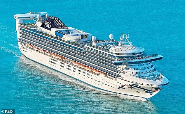 A passenger on the Australian cruise ship Pacific Adventure (pictured) has died while on land in the island of Vanuatu