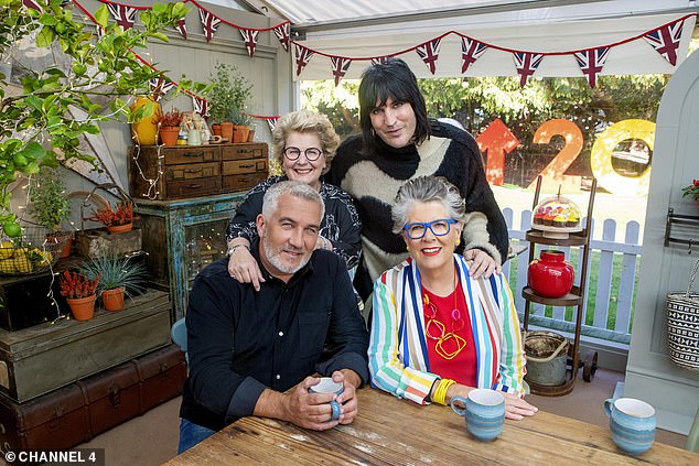 GBBO: Sources told The Sun that Paul and Melissa are expecting 75 guests, including famous friends such as fellow show judge Prue Leith (Paul pictured with his Great British Bake Off co-stars)