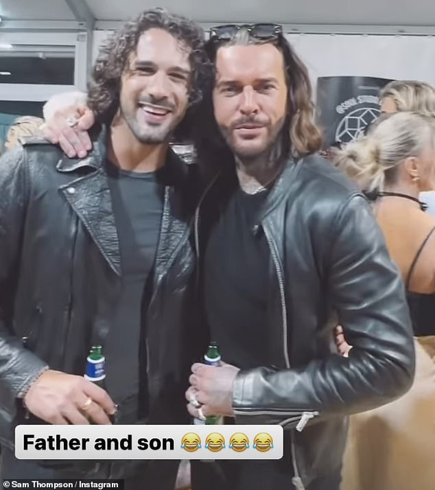 Twins: Pete Wicks met his 'double' Graziano Di Prima backstage at Strictly Come Dancing on Saturday night