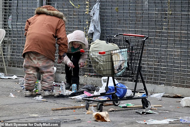 Photos obtained by DailyMail.com show addicts shooting up in broad daylight, standing hunched over or passing out on the street