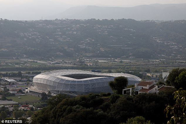 The professional footballer from Nice, who plays for the Allianz Riviera (pictured), has now been declared safe after police officers and a psychologist from the club persuaded him.