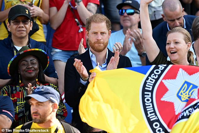 Prince Harry is 'very different when he is without Meghan' because he 'longs for company' and 'needs someone to bounce back from', a body language expert has revealed.  Photos show the royal looking solemn and serious when alone, but quickly brightening up and smiling when talking to his friends and members of the public