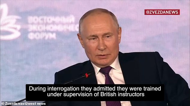 The Kremlin dictator claimed, without providing evidence, that Britain's elite forces were training Ukrainian troops to damage nuclear power lines in Russia.