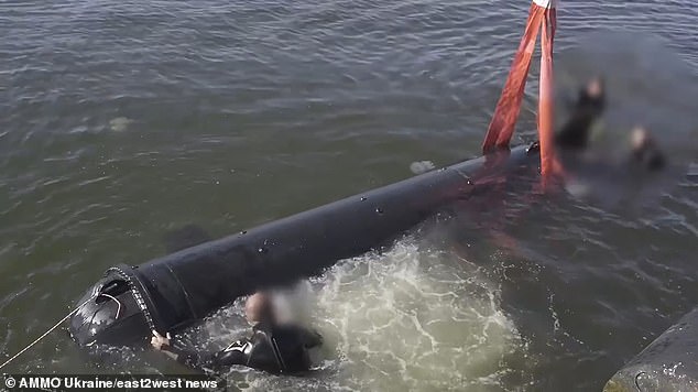 Footage shows Ukraine's new underwater kamikaze drone 'Marichka' being checked before it is deployed against Vladimir Putin's navy