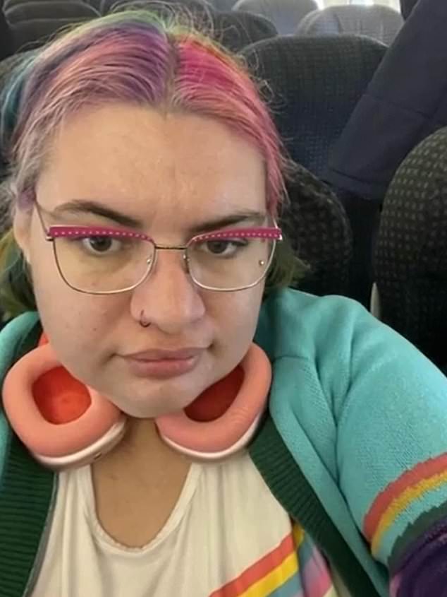 Nikita Bennett had to crawl to her seat on Tuesday after falling from her wheelchair while boarding a plane