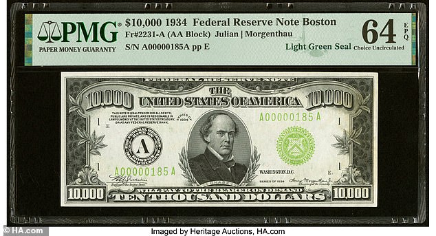 An ultra-rare $10,000 bill from the Great Depression era has sold for a record price of $480,000