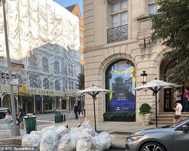 Ralph Lauren has been shamed by New York City's sanitation department for putting trash out on the street instead of following new rules to lock it up