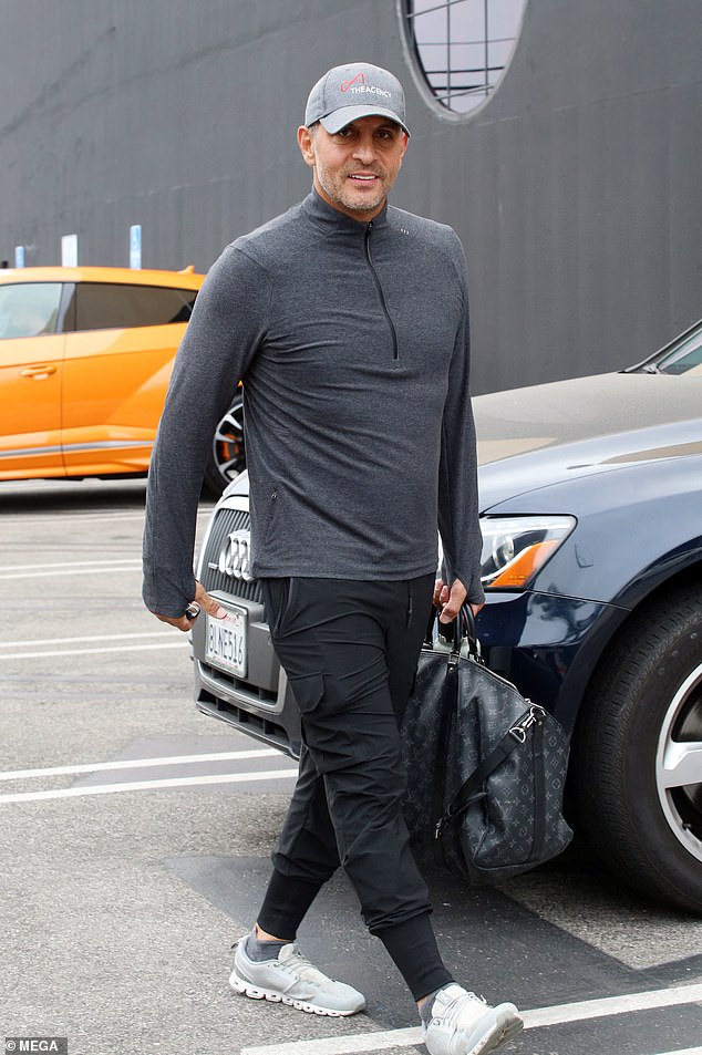 Umansky was pictured heading to a workout on a cloudy Sunday in Los Angeles