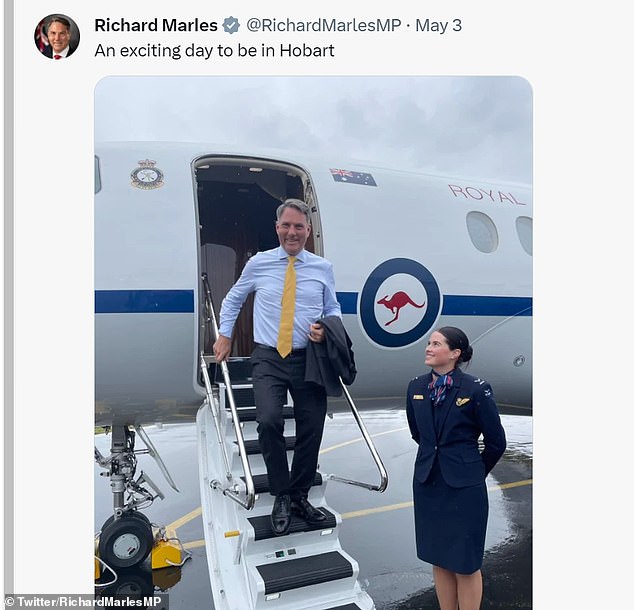 Defense Secretary Richard Marles has criticized his use of VIP RAAF flights like the one featured in one of his tweets