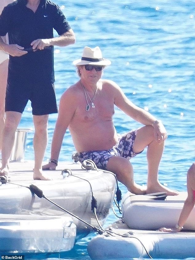 Richard Wilkins, 69 (pictured), is making the most of his holiday in France this week as he and his girlfriend Nicola Dale were spotted relaxing on a multi-million dollar superyacht.