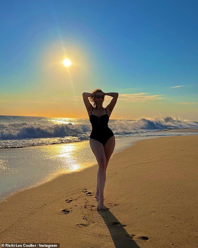 The international singing sensation shared a rare bikini selfie on her Instagram as she enjoyed the setting sun on a beach in Cabo San Lucas, Baja California Sur.