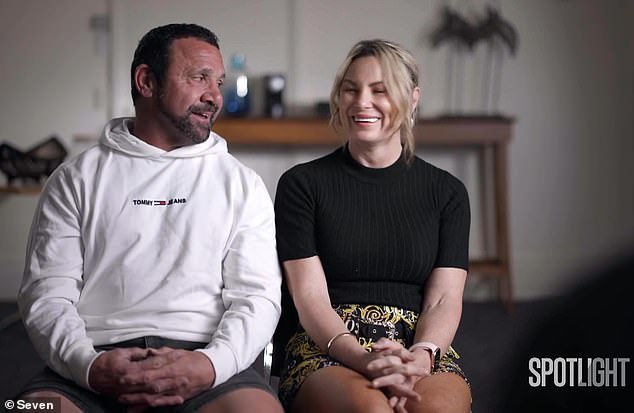 Robbie O'Davis with wife Louise, who is part of a support group for footy wives and girlfriends whose partners have been affected by CTE