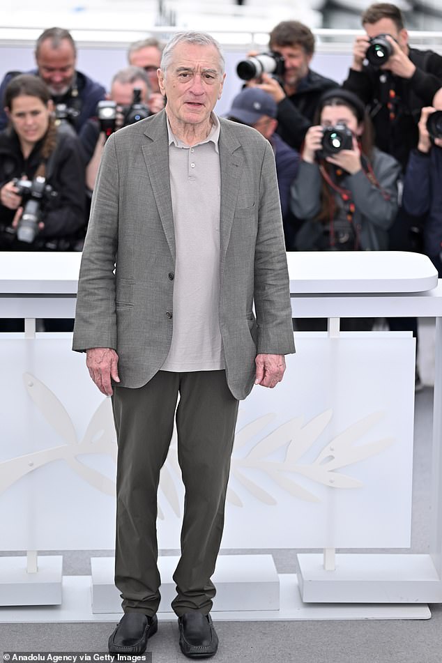 Old school: Robert De Niro, 80, will reprise his iconic Taxi Driver character in a new series of adverts for Uber, The Sun reported Tuesday;  seen in May in Cannes, France