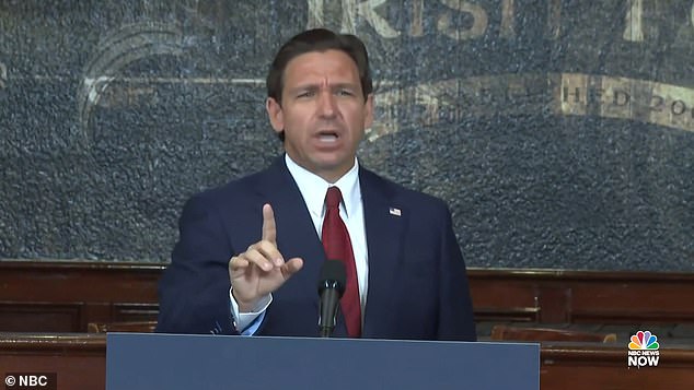 Ron DeSantis slammed an unknown critic on Thursday after the man blamed his policies for the racist shooting that killed three black people in Jacksonville