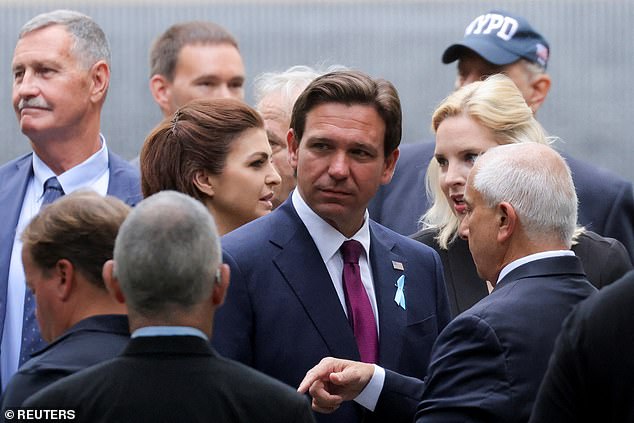 Florida Governor Ron DeSantis and Casey DeSantis at the World Trade Center Memorial