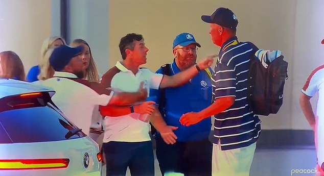 Rory McIlroy went on an angry tirade at someone as he left Marco Simone on Saturday