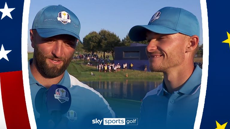 Jon Rahm credits partner Nicolai Højgaard for his performances in the fourballs and says the Dane used Seve Ballesteros as inspiration for the Spaniard.