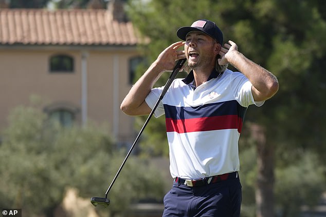 Sam Burns taunted the European crowd on the sixth hole during day two of the Ryder Cup