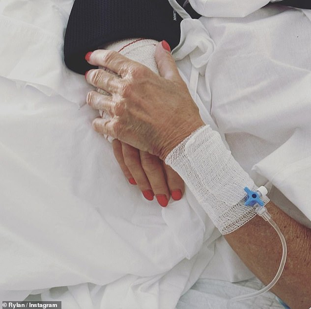 Grateful: The presenter, 34, took to Instagram on Friday night where he announced his mother had survived surgery after suffering a serious fall