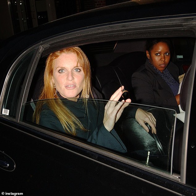 Sarah Ferguson has paid tribute to her former personal assistant Jenean Chapman after she was murdered in Texas.  Pictured: The Duchess of York (left) in a car with Mrs Chapman (right)