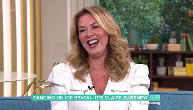 Revealing the news on Wednesday's This Morning, Claire, 52, said: 'I'm really looking forward to going to an ice rink with my son and actually being able to skate without having to use the penguins they give you to help you to help stay upright!'