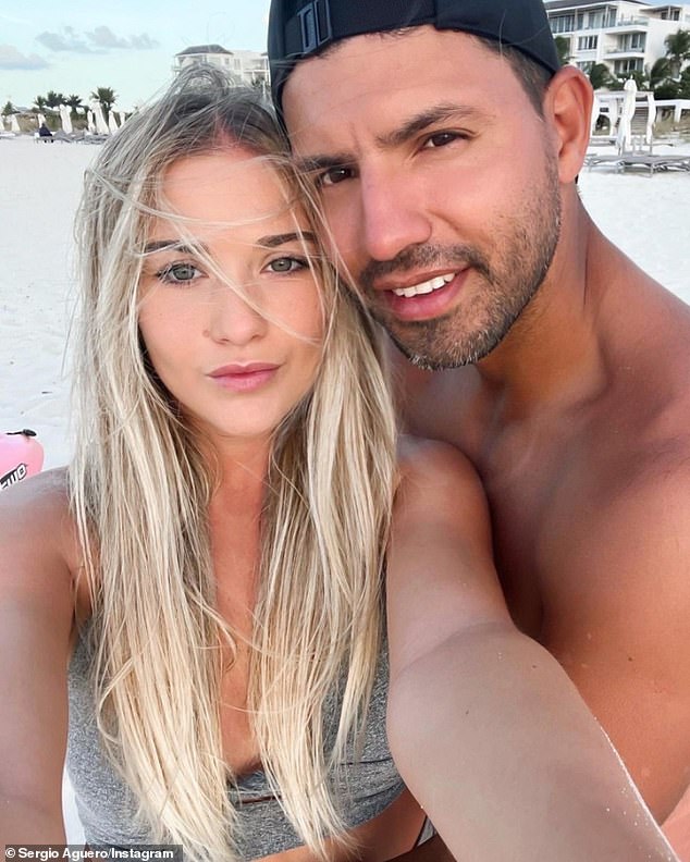 All over: Manchester City footballer Sergio Aguero has split from his model girlfriend after a four-year romance as she denies kissing a man at a nightclub