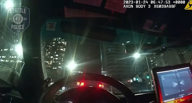 New bodycam footage has revealed the moment a Seattle police officer laughed callously and said the life of a Northeastern University student who was mowed down by a police car had 