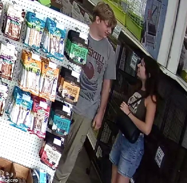 The pair were caught on camera carrying out the vicious attack on the Oklahoma City pet store