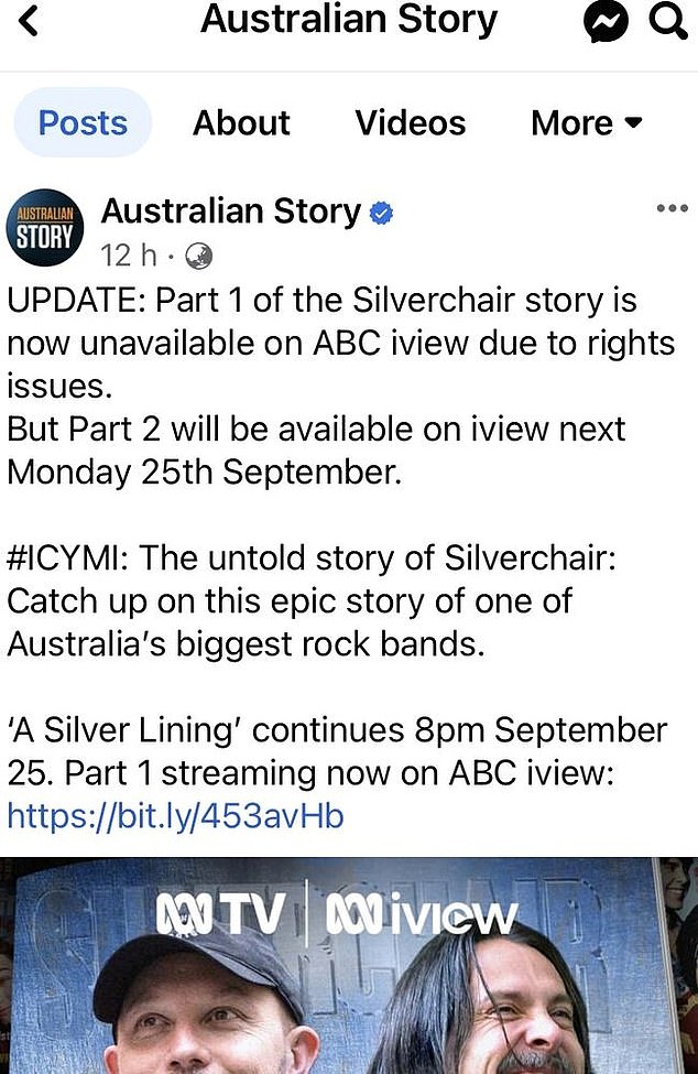 Fans were surprised on Tuesday after Australian Story announced on social media that ABC had removed part one of A Silver Lining from its streaming platform iView