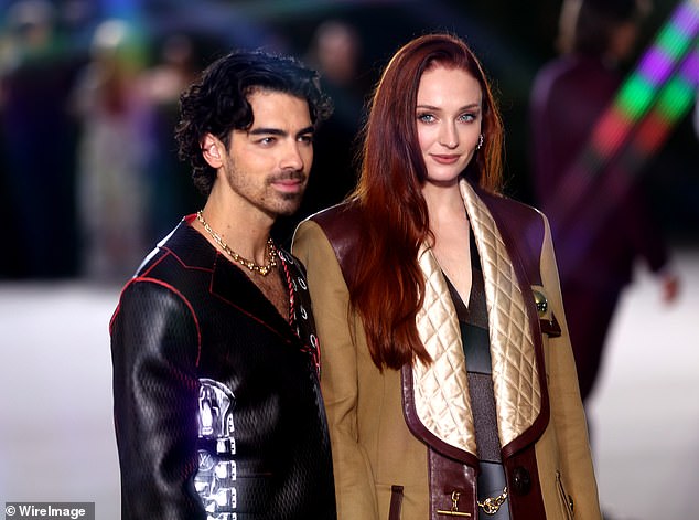Nice!  Sophie Turner's assets have skyrocketed to £4.6m in the past year (pictured with estranged husband Joe Jonas in October)