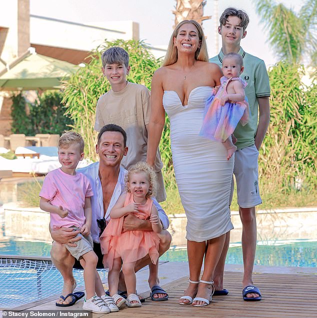 Family: Stacey and Joe recently returned from a luxury holiday in Turkey with their children Zachary, 15, Leighton, 11, Rex, 4, Rose, 1 and six-month-old Belle