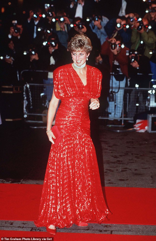 Three Princess Diana dresses have sold at auction for £1.3 million, shattering expected sales prices, including a red silk Bruce Oldfield dress worn at the 1991 film premiere of Hot Shots that sold for $571,500 (£458,480) was sold.