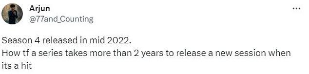 Many viewers have been furious since it was last speculated that season five would be dropping next year