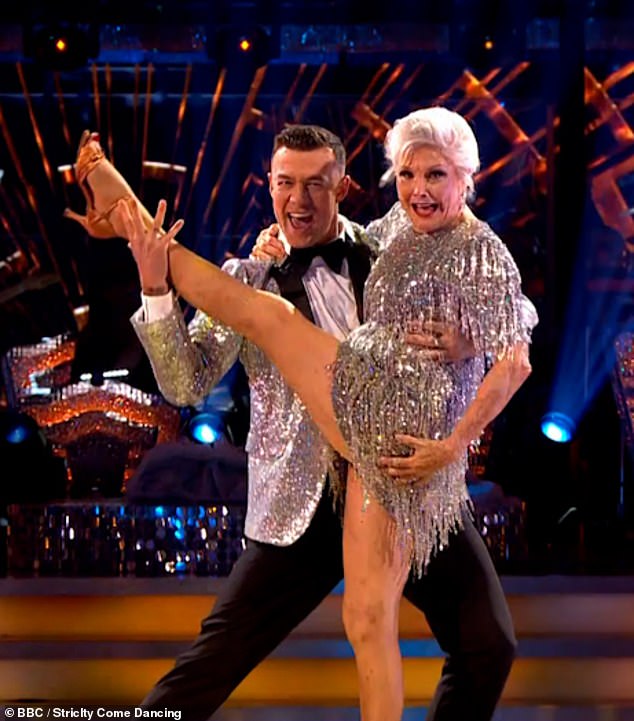 Wow: The presenter, who made history as the show's oldest ever contestant, took the floor with professional partner Kai Widdrington, 28, for a very energetic Cha Cha