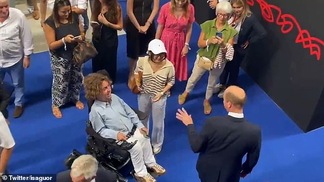 The Prince of Wales stopped to take a photo with a wheelchair-user royal fan at the Stade de Bordeaux