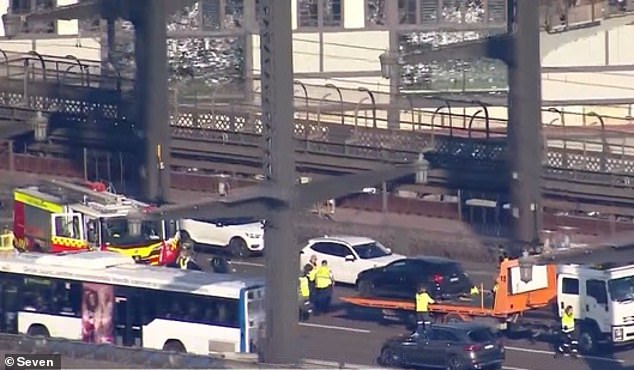 Several cars collided on the Sydney Harbor Bridge during rush hour, closing several lanes and creating chaos for commuters