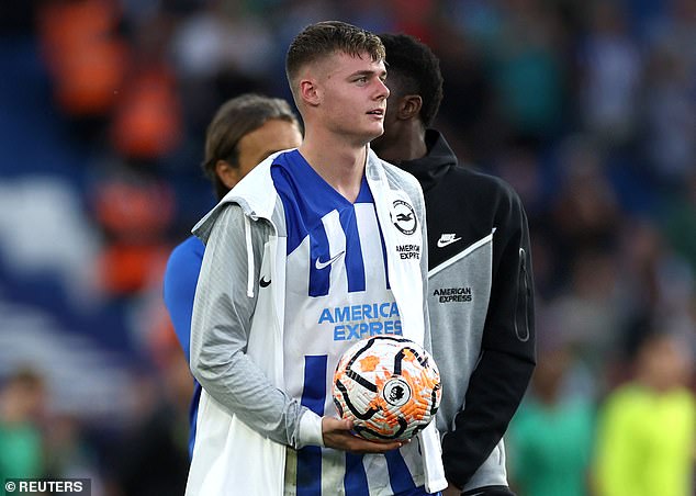 Brighton's Evan Ferguson left the Amex with the match ball after his first league hat-trick