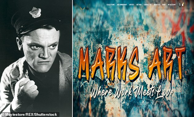 Mask off: The Marks Art caller was all Jimmy Cagney, top left